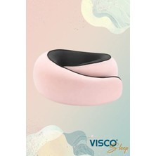 Visco Sleep Seyahat Yastığı Ortopedik Visco Spiral Pembe Renk Seyahat Yastığı 32X25X14 cm