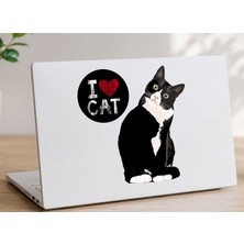 Sticker Usta Kedi I Love Cat Sticker Araba Oto Motosiklet Karavan Sticker 00253