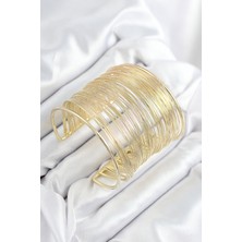 Pirinç Tel Sarma Model Gold Renk Kadın Bileklilk 5886