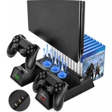Blackbird Game Center Hepu TP4-882C PS4 3 Soğutma Fanlı Stand Şarj İstasyonu For P-4/Slim/Pro