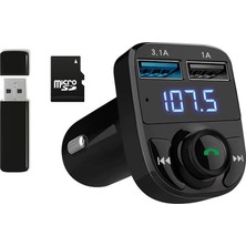 Esranın Dünyası GA02 Otomatik Frekans Tanımalı Parazit Yok Fm Radyo Transmitter 3.1A Hızlı Şarj Micro Sd Bluetooth Mp3 Çalar Çakmaklık (GA02)