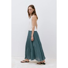 Suud Collection Ekru Nina Dökümlü Halter Top