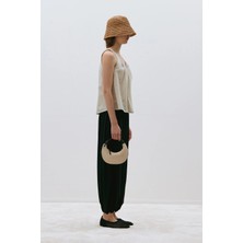 Suud Collection Gri Vola Büzgülü Çiçekli Bluz