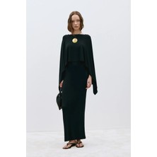 Suud Collection Siyah Rae Penye Pelerin