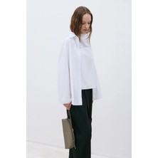 Suud Collection Beyaz Klara Yıkamalı Poplin Gömlek