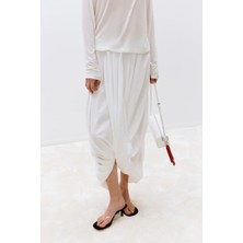 Suud Collection Beyaz Royan Şalvar Etek