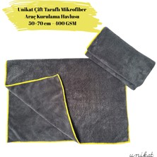 Unikat Çift Taraflı Mikrofiber Araç Kurulama Havlusu 50×70 cm – 400 Gsm - 1 Adet
