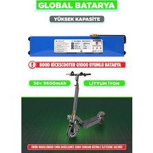 Global Batarya Bood Kickscooter Q1000 Uyumlu Elektrikli Scooter Bataryası 36V 9600MAH Li-Ion Pil Yüksek Kapasite