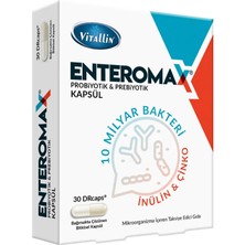 Enteromax Probiotik & Prebiyotik Kapsül 30 DRcaps İnulin ve Çinko İçerir Vitalin Menşeli