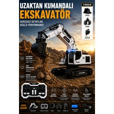 Mofy Baby 3in1 Excavator Kırıcı Delici Taşıyıcı Rc Uzaktan Kumandalı Işıklı Sesli Metal Alaşım Ekskavatör Iş Makinesi