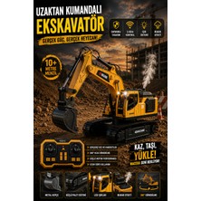 Mofy Baby Buharlı Işıklı Sesli Metal Alaşım Excavator Uzaktan Kumandalı Rc Iş Makinesi