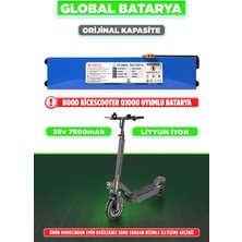 Global Batarya Bood Kickscooter Q1000 Uyumlu Elektrikli Scooter Bataryası 36V 7800MAH Li-Ion Pil Orijinal Kapasite