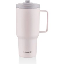 Korkmaz Freedom 1 Litre Pudra Pembe Pipetli Bardak Termos A5577-1
