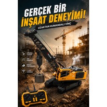 Mofy Baby Işıklı Sesli Buharlı Metal Alaşım Uzaktan Kumandalı Rc Vinç Full Fonksiyon Paletli Vinç