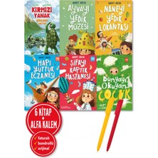 Uçan At Yayınları Alfa Kalem+Kırmızı Yanak+Dünyayı Okuyan+Şifayı Kaptık+Hapı Yuttuk+Naneyi Yedik Mert Arık 6 Kitap