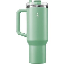 Lurch - “big Cup” 1.2 L Adaçayı Yeşil, paslanmaz çelik termos - Uzatılabilir pipetli, çift cidarlı, sızdırmaz - 240877