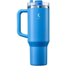 Lurch - “big Cup” 1.2 L Okyanus Mavi, Paslanmaz çelik termos - Uzatılabilir pipetli, çift cidarlı, sızdırmaz - 240979