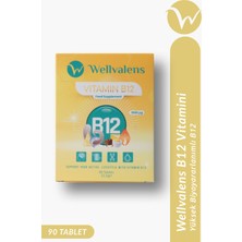 Wellvalens B12 Vitamini 1000 mcg - Günlük Enerji Desteği İçin 90 Tablet - Yüksek Emilimli Takviye Edici Gıda