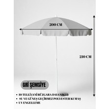 Plaj Şemsiyesi Bahçe Şemsiyesi Gri 200  cm