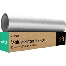 Cricut 2012076 Ekonomik Iron On Işıltılı 25CMX2.4M Gümüş