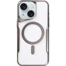 Prativas Iphone 15 Kılıf Boyi Magsafe Silikon Kapak - Titan Gri