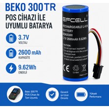 CoverZone Beko 300TR Pos Cihazı ile Uyumlu Batarya 3.7V 2600 Mah 9.62WH Pil