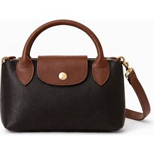 Elan Collection Kadın Çanta Minimalist Tasarım Mıknatıs Kapama El ve Omuz Çantası Acı Kahve Taba