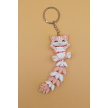 Rodopiva Uzun Kuyruk Serisi Kedi Figürlü Hareketli Anahtarlık (Büyük BOY-12CM) - Çanta Süsü Charm
