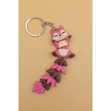 Rodopiva Uzun Kuyruk Serisi Sincap Figürlü Hareketli Anahtarlık (Büyük BOY-12CM) - Çanta Süsü Charm