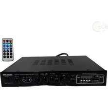 Rose FR-9180B 2X150 Watt Stereo Anfi Ekolu, Loud, Mp3, Bluetooth, Sd Kart 2 Mikrofon Girişli Kumandalı