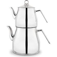 Schafer Prochef Gümüş 4 Parça Dev Çaydanlık Takımı Ergonomik Metal Kulplu Paslanmaz Çelik