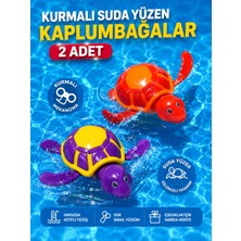 LRS Store 2 Adet Kurmalı Suda Yüzen Oyuncak Kaplumbağa Çocuk Bebek Banyo Oyuncağı Küvet Havuz Denizde Yüzen Oyuncak