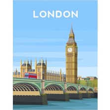 Universal Londra, Ingiltere Tablo Ahşap Poster Dekoratif