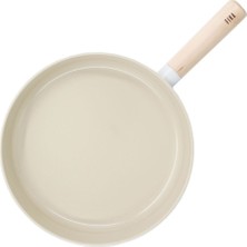 Neoflam Döküm 28 cm Ahşap Saplı Tava Bej