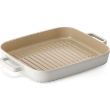 Neoflam Fika Alüminyum Döküm Dikdörtgen Izgara Tava 28 cm. Metal Kulplu