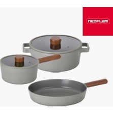 Neoflam Fika Gri 5 Parça Tencere Seti