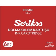 Scrikss Dolma Kalem Kartuşu Kırmızı
