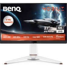 BenQ Mobiuz EX271U 27'' IPS 4K 165Hz 1ms 1x eARC HDMI 2xHDMI DP USB-C FreeSync HDR400 Pivot Kumandalı Oyun Monitörü