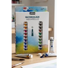 ArtMaster Sulu Boya 24 Renk 12 ml Tüp 1 Paket Pepeo Suluboya Seti 24 Lü Tüpte Canlı Parlak ve Solmayan Profesyonel