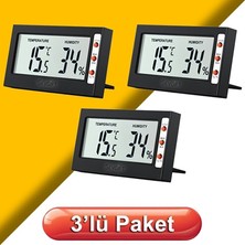 Sevgift Mini Dijital Sıcaklık ve Nem Ölçer | Ortam Termometresi ve Higrometre Seti | 3 Adet