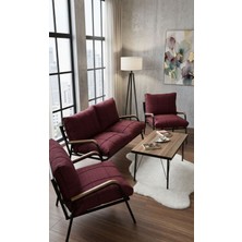 Sofmina Balkon, Bahçe, Cafe - Metal Kanepe Koltuk Takımı - 2+1+1 + Sehpalı