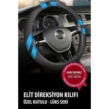 Store Fiat Bravo (182) 1.9 Td 100 S (182.AF) (100 Hp) 1997 Uyumlu Elit Geçmeli Direksiyon Kılıfı  - Kokusuz Mavi