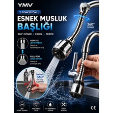 YMV Tasarruflu Musluk Başlığı Esnek Yapı 360 Derece Hareketli 2 Fonksiyonlu Mutfak Lavabo Batarya Çeşme Başlığı