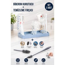 Cocovia ( 2'li Pratik Biberon Set ) Biberon Kurutucu + Temizleme Fırçası - Bebek Biberon 2'li Seti