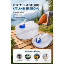 Cocovia Akordiyonlu Katlanabilir Musluklu 10 Litre Su Bidonu | Piknik Kamp Seyahat Dağcılık Sahil Bidonu