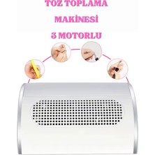 Fujika 3 Motorlu (3 Fanlı) 40 Watt Protez Tırnak Toz Toplama Makinesi Cihazı Beyaz Renk Özellikleriyle
