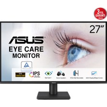 Asus Business VA27AQ 27 Inç Wqhd Monitör (Çerçevesiz, Eye-Care+ Teknolojisi, Epeat Silver, Adaptive-Sync, HDR10, 75 Hz, 16:9 IPS Panel, 2560X1440, Displayport, Hdmı, D-Sub, Hoparlör)