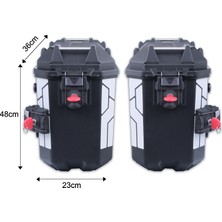 GP Kompozit Universal 26 lt x 2 Plastik Motosiklet Yan Çanta Seti Siyah
