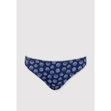 Mavi Deniz Kabuğu Baskılı Lacivert Bikini Altı 1914061-80946