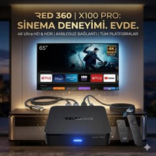 Redline RED360 X100 Pro 16GB Google TV 4K Çözünürlük 2GB RAM Wi-Fi ve Ethernet Desteği
